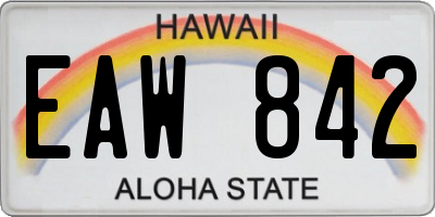 HI license plate EAW842