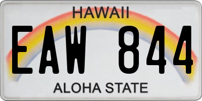 HI license plate EAW844