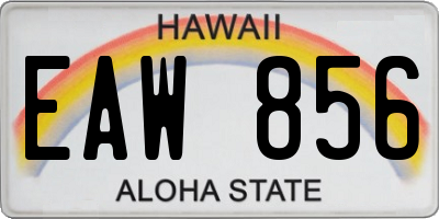 HI license plate EAW856