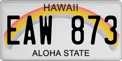 HI license plate EAW873