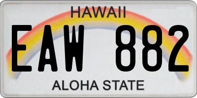 HI license plate EAW882