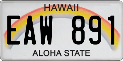 HI license plate EAW891