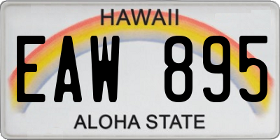 HI license plate EAW895