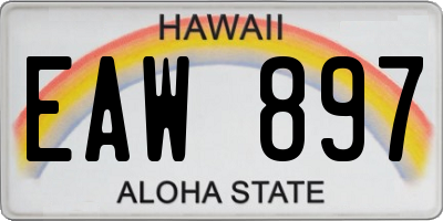 HI license plate EAW897