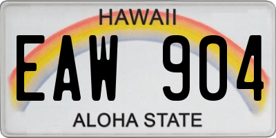 HI license plate EAW904