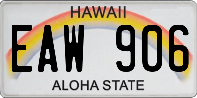 HI license plate EAW906