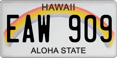HI license plate EAW909