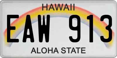 HI license plate EAW913