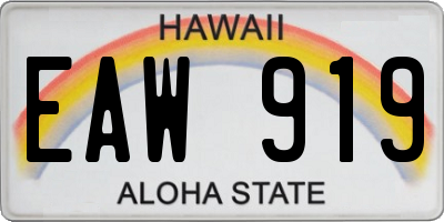 HI license plate EAW919