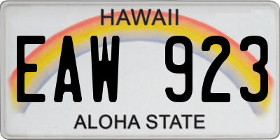 HI license plate EAW923