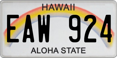 HI license plate EAW924