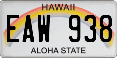 HI license plate EAW938