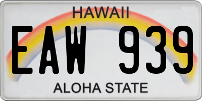 HI license plate EAW939