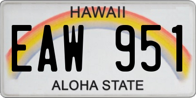 HI license plate EAW951