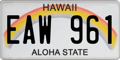 HI license plate EAW961