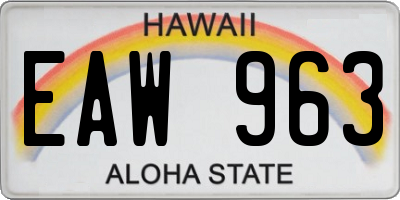 HI license plate EAW963
