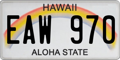 HI license plate EAW970