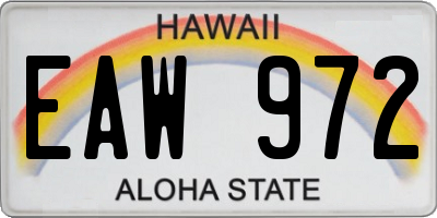 HI license plate EAW972