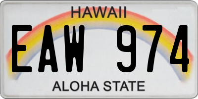 HI license plate EAW974