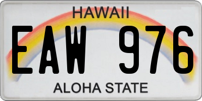 HI license plate EAW976