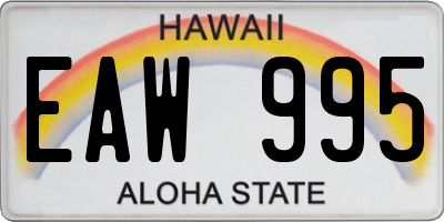 HI license plate EAW995