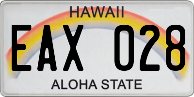 HI license plate EAX028