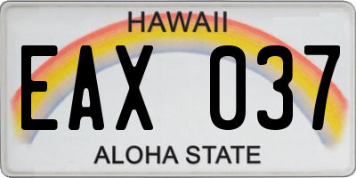 HI license plate EAX037