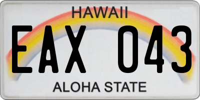 HI license plate EAX043