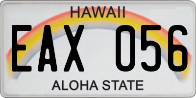 HI license plate EAX056
