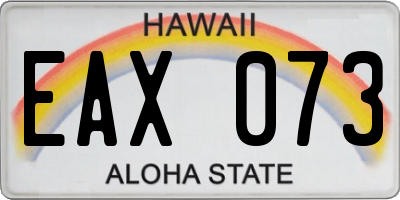 HI license plate EAX073