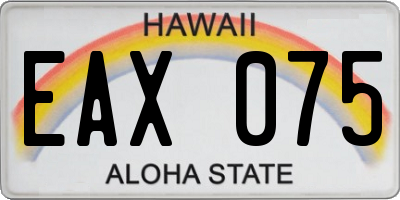 HI license plate EAX075