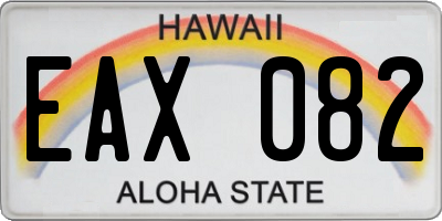 HI license plate EAX082