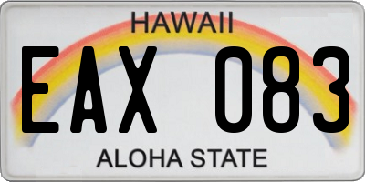 HI license plate EAX083