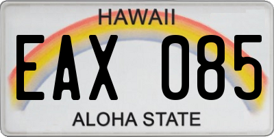 HI license plate EAX085