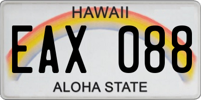 HI license plate EAX088