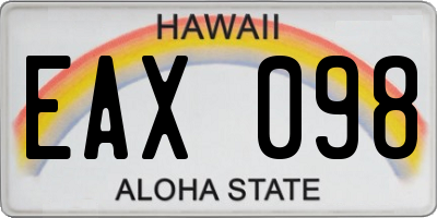 HI license plate EAX098