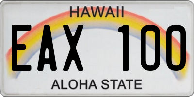 HI license plate EAX100