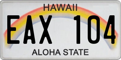HI license plate EAX104