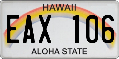 HI license plate EAX106