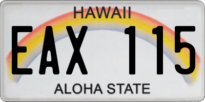 HI license plate EAX115