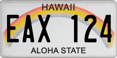 HI license plate EAX124