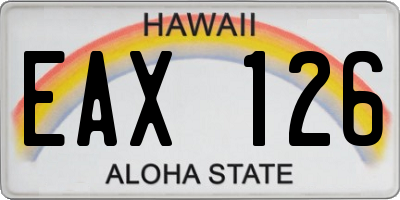 HI license plate EAX126