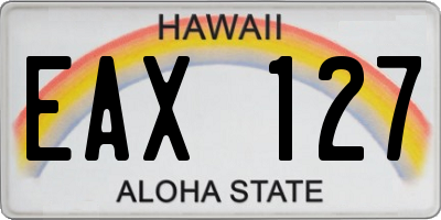 HI license plate EAX127