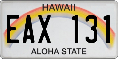 HI license plate EAX131