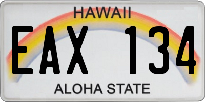 HI license plate EAX134