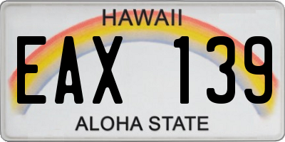 HI license plate EAX139