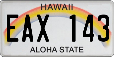 HI license plate EAX143
