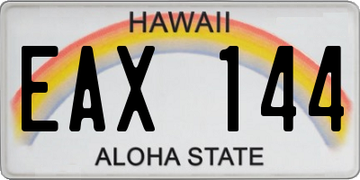 HI license plate EAX144
