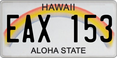 HI license plate EAX153
