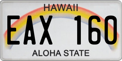 HI license plate EAX160